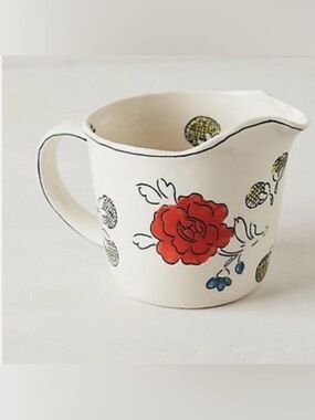 Anthropologie Measuring Cup MOLLY HATCH Pitcher FLOWERPATCH Quart Handle